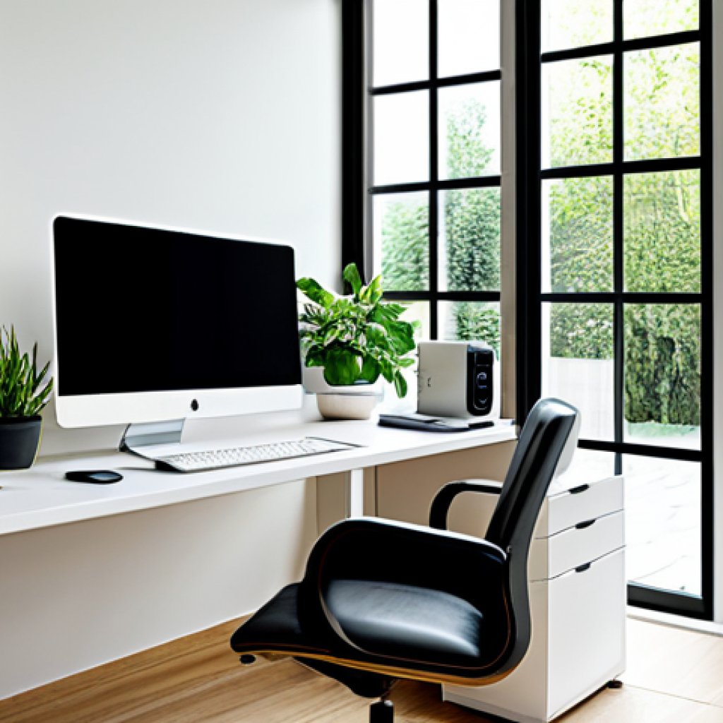 실내 공기 질 개선을 위한 스마트홈 솔루션 - Smart Home Office**

A bright, modern home office featuring a stylish desk, ergonomic chair, and a s...