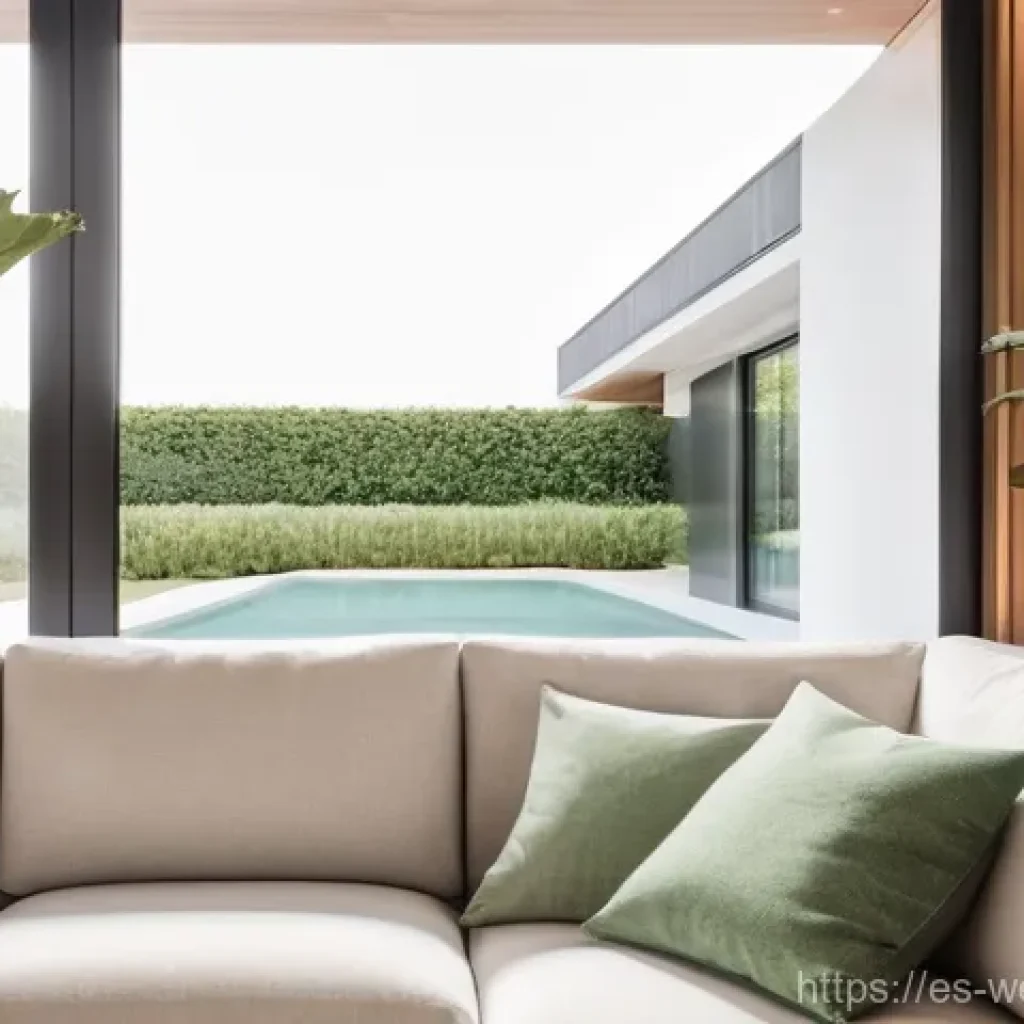 스마트홈의 기후 변화 대응 방안 - **Prompt:** A cozy and elegant living room in a modern Spanish home, bathed in soft, natural light f...