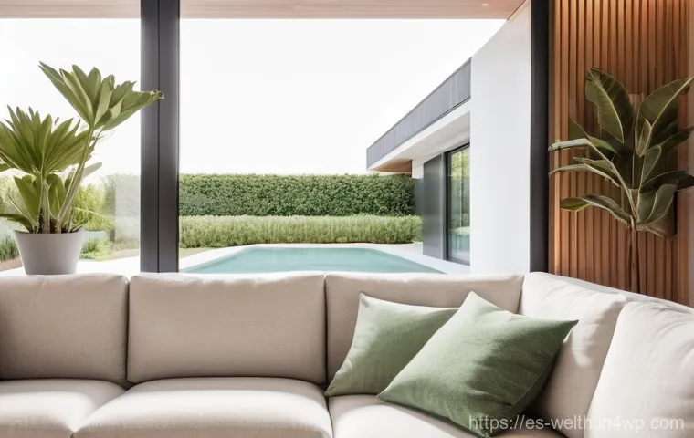 스마트홈의 기후 변화 대응 방안 - **Prompt:** A cozy and elegant living room in a modern Spanish home, bathed in soft, natural light f...