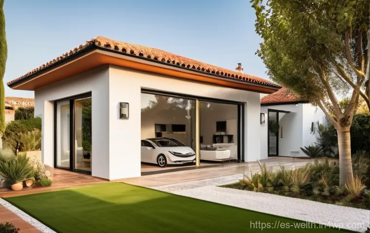 스마트홈의 기후 변화 대응 방안 - **Prompt:** A vibrant and contemporary open-plan kitchen and dining area in a Spanish urban apartmen...